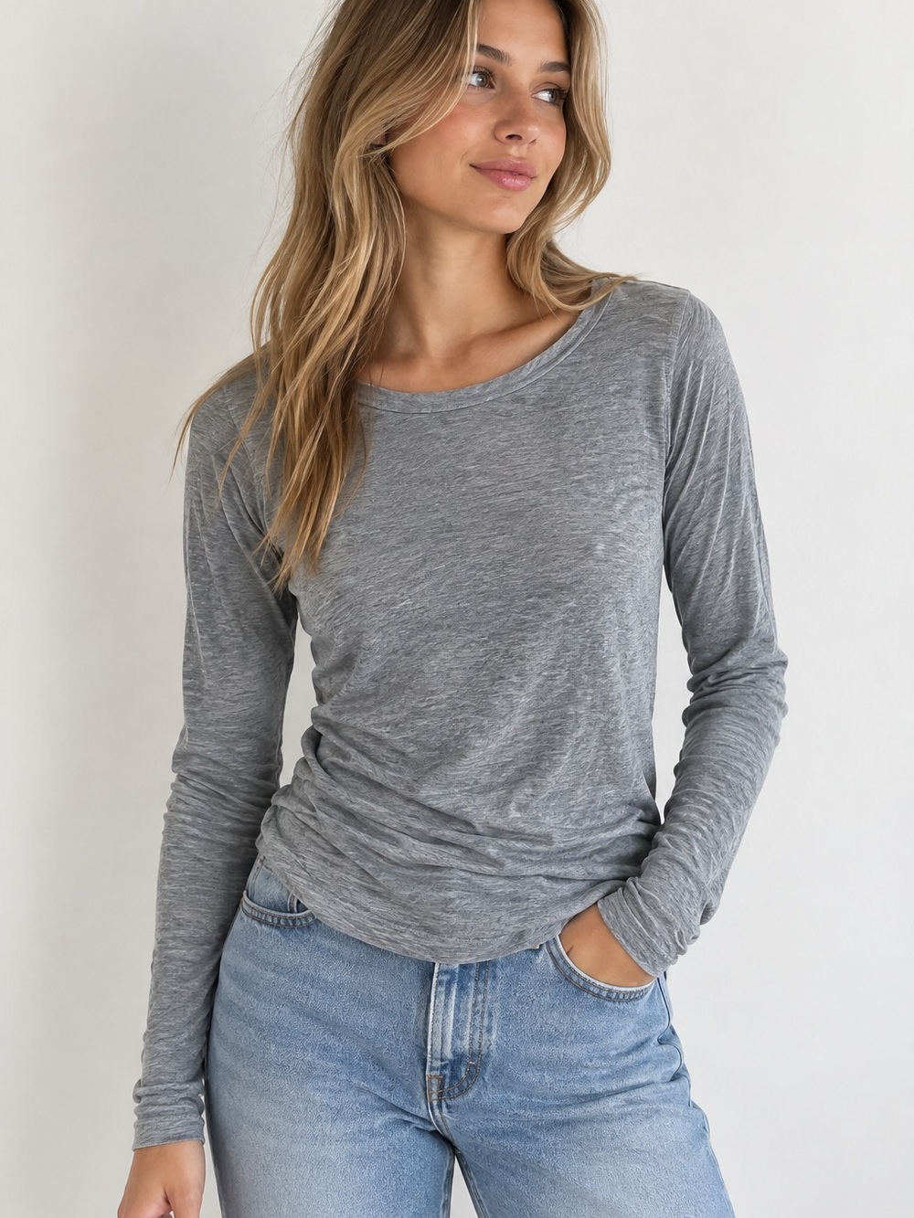 Brandy Melville Grey Long Sleeve Top